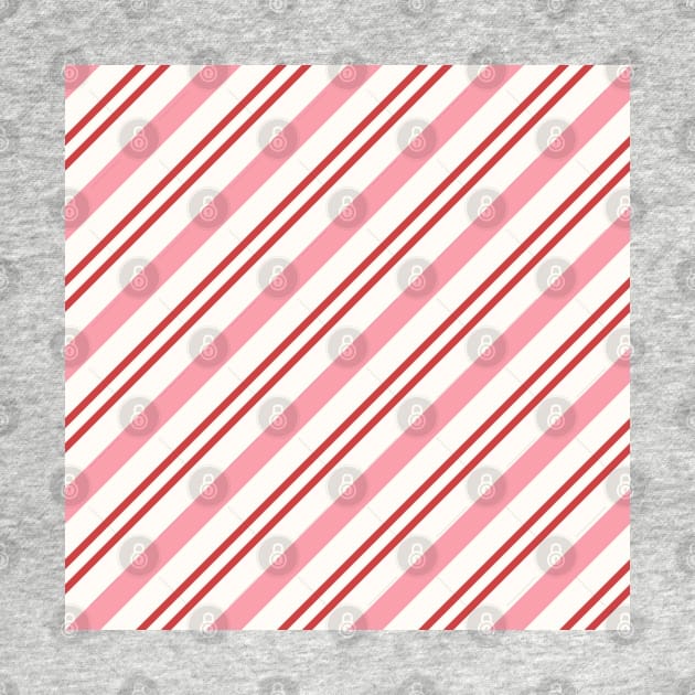 Cute xmas red pink stripes candy cane by Tina